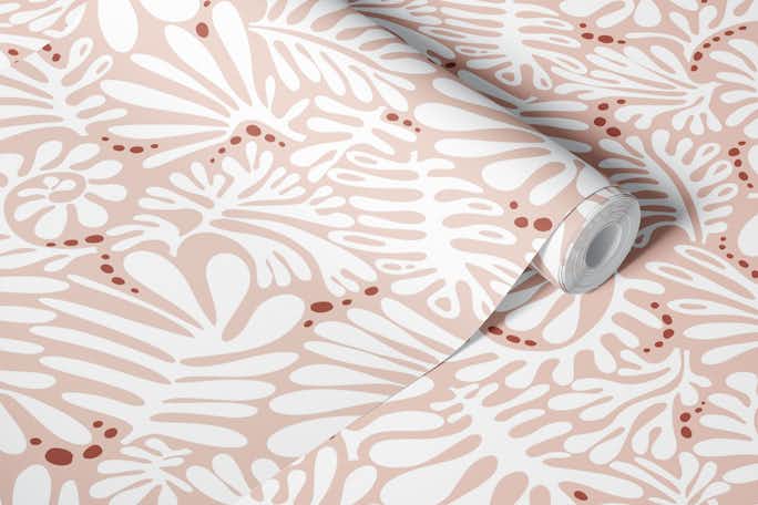 Matisse pattern leaves light blush pinkwallpaper roll