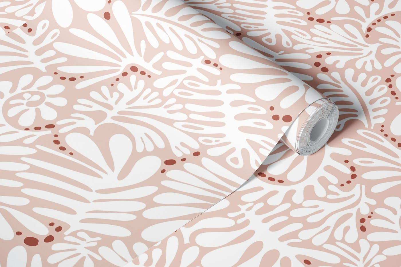 Matisse pattern leaves light blush pink wallpaper roll