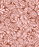 Matisse pattern leaves terracotta rust clay pink tapety