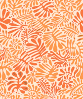 Matisse leaves modern minimalistic tangerine wallpaper