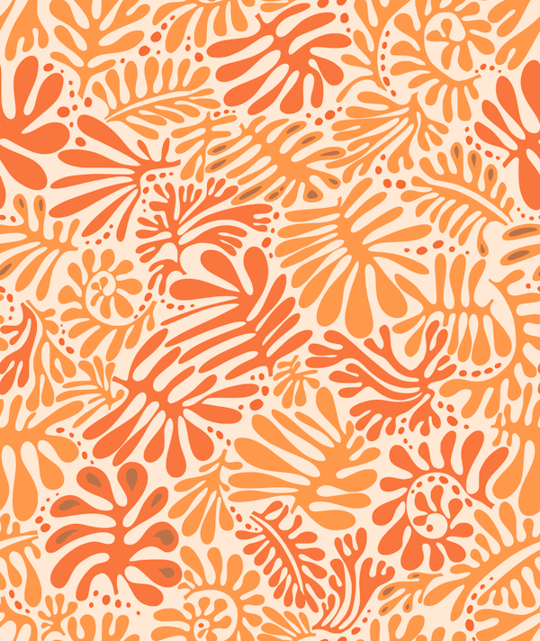 Matisse leaves modern minimalistic tangerine
