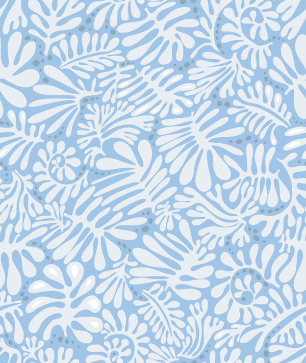 Matisse leaves modern minimalistic sky blue