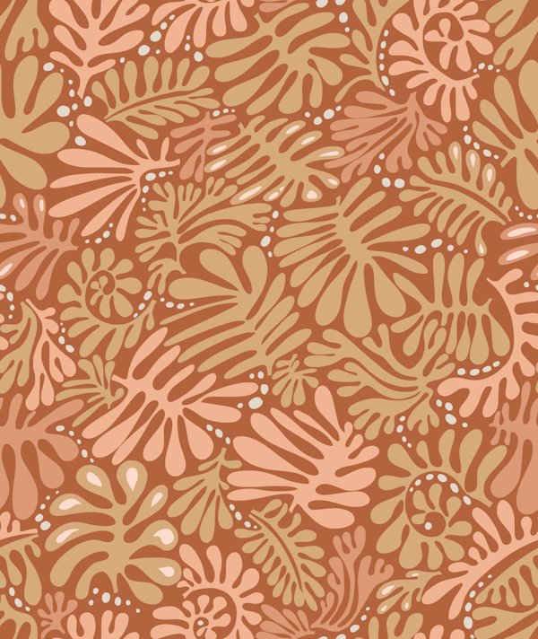 Minimalistic Leaves rusty terracotta