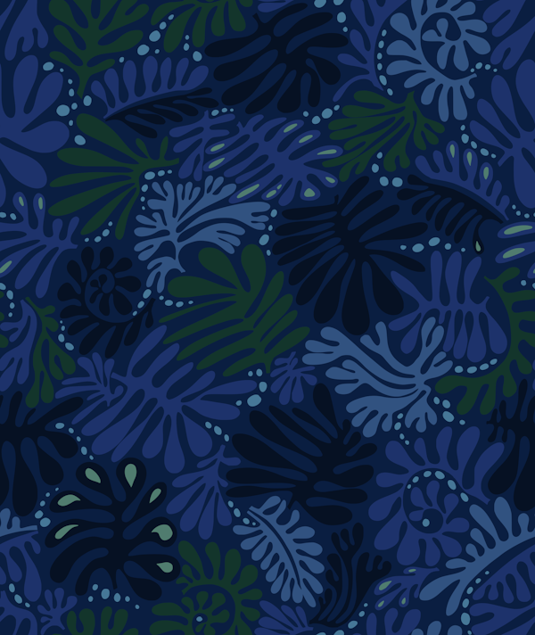 Deep Ocean Leaf: Cutouts dark blue
