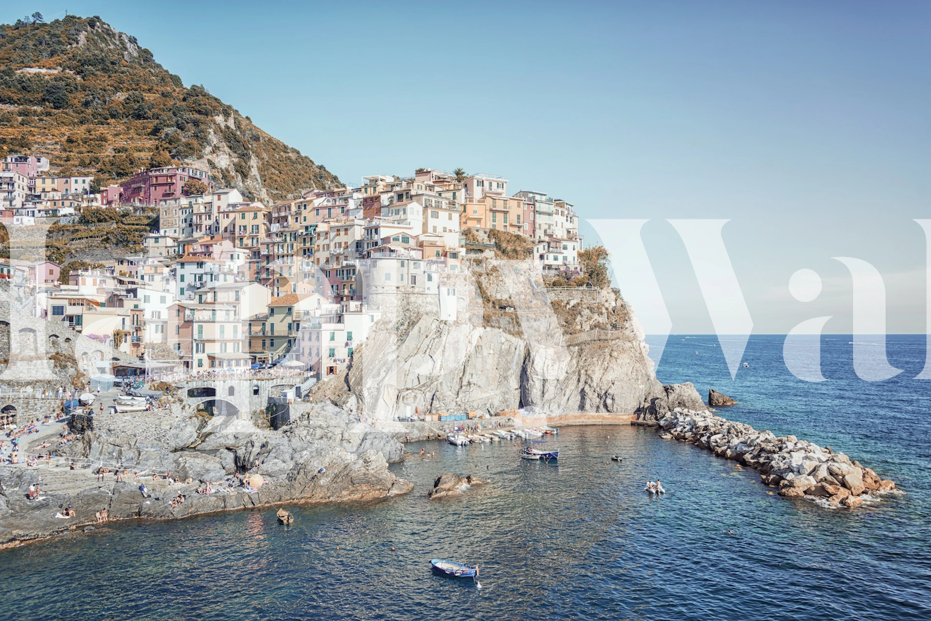 Italian Riviera wallpaper in a room setting