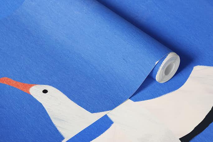 Seagull over Oceanwallpaper roll