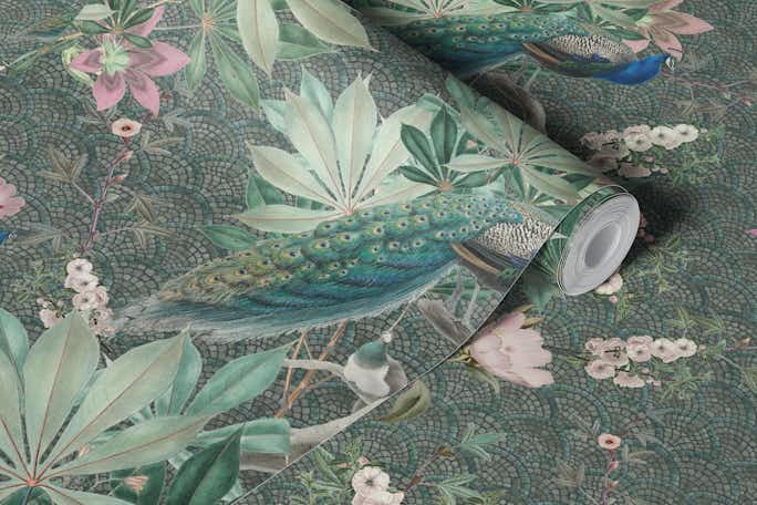 Peacocks in the Garden of Eden IIwallpaper roll