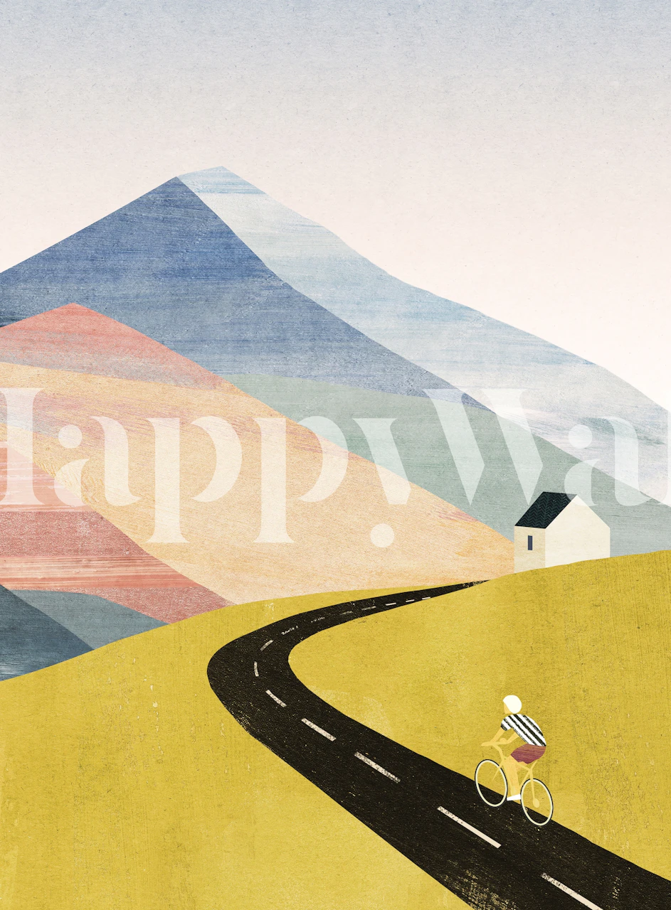 Cycling wallpaper i ett vackert landskap.