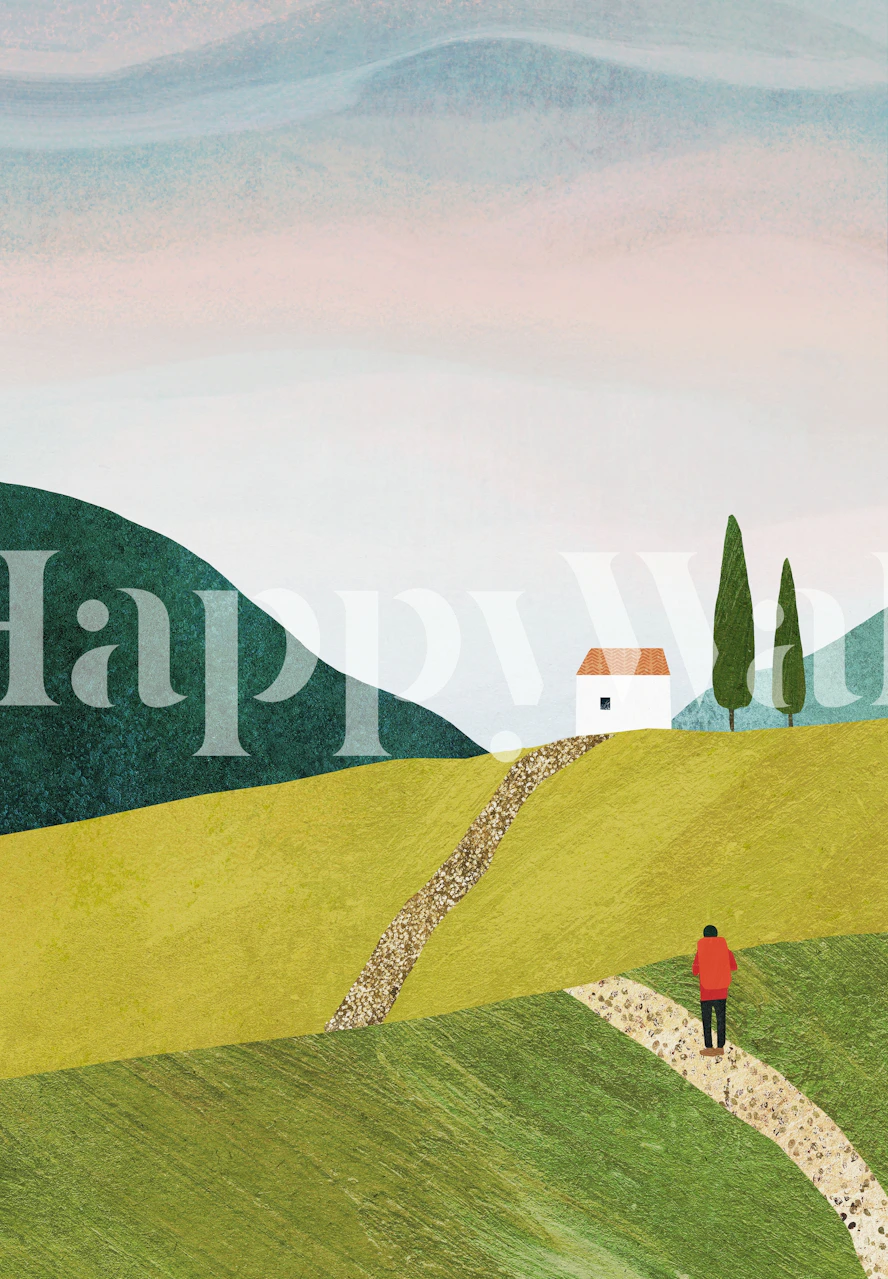 Walking home carta da parati in una stanza