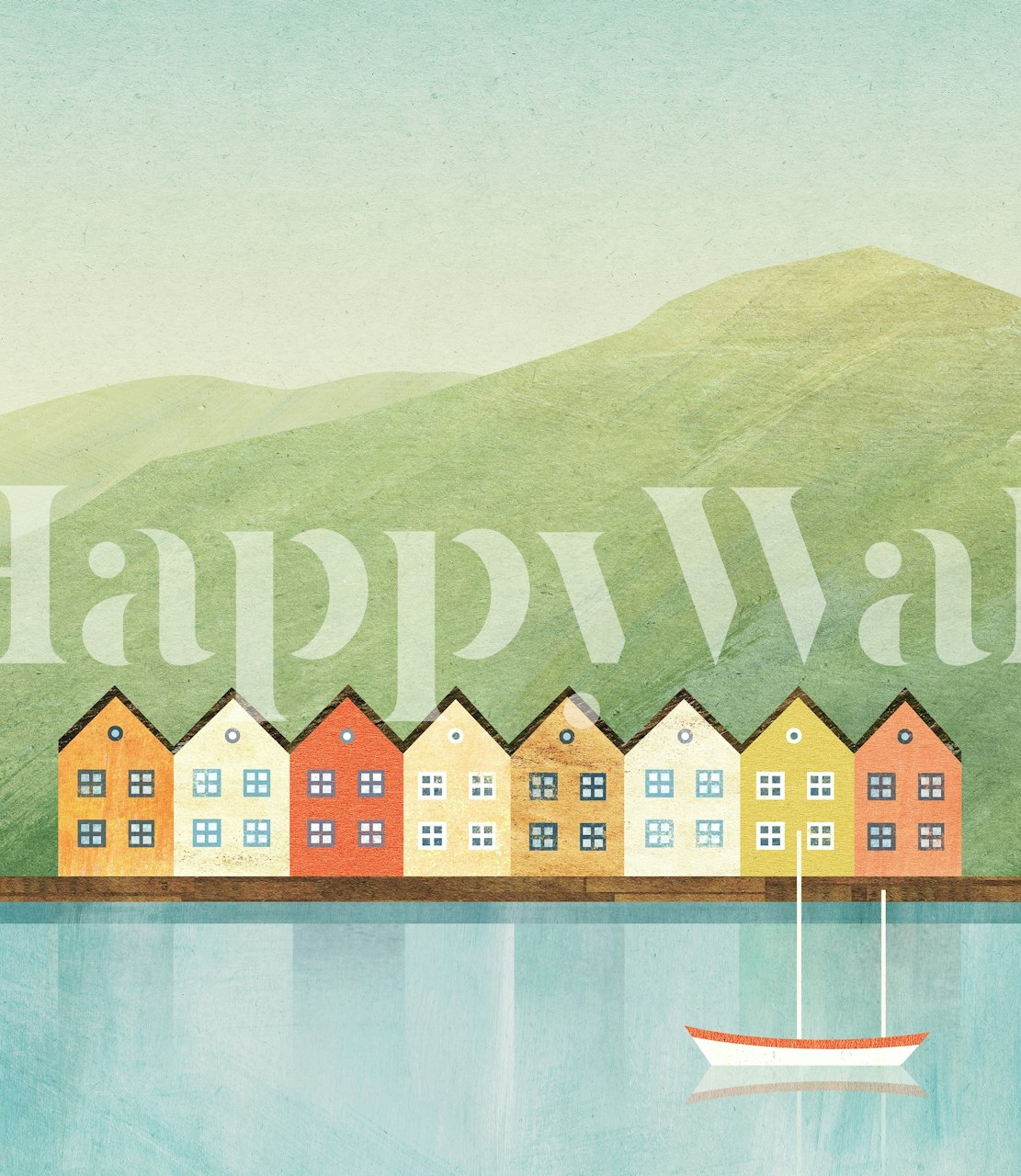 Bergen Waterfront tapet i et stilige rom