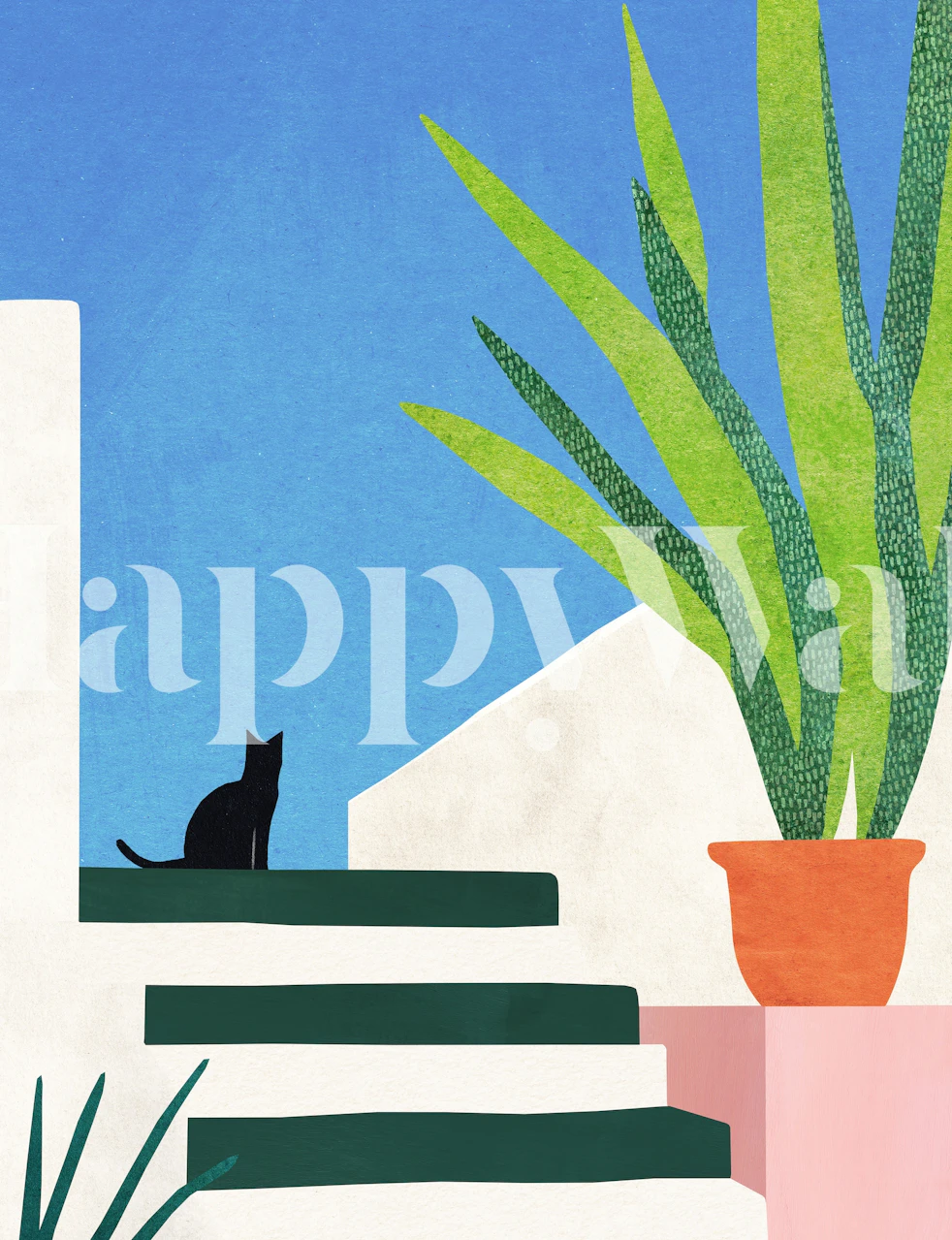 Cat in a Greek villa design tapeta