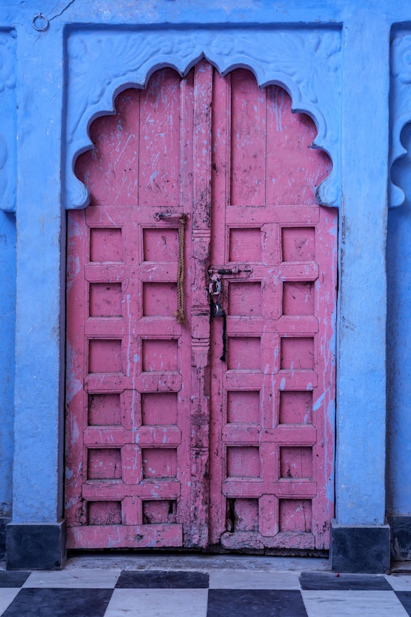 Pink Door In The Blue City