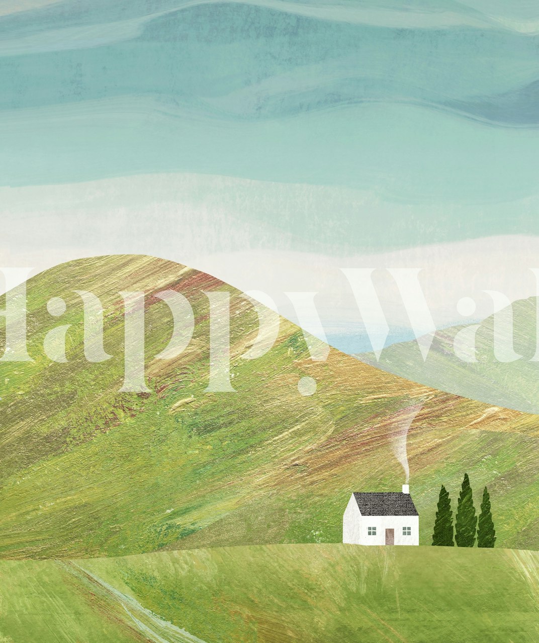 Pokojová tapeta klidný dům na kopci