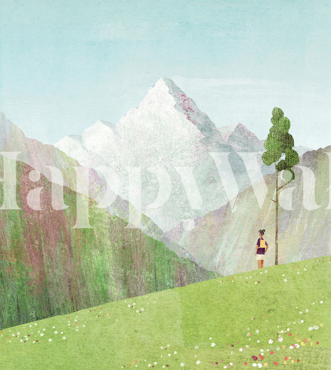 Mountain Valley wallpaper in a room