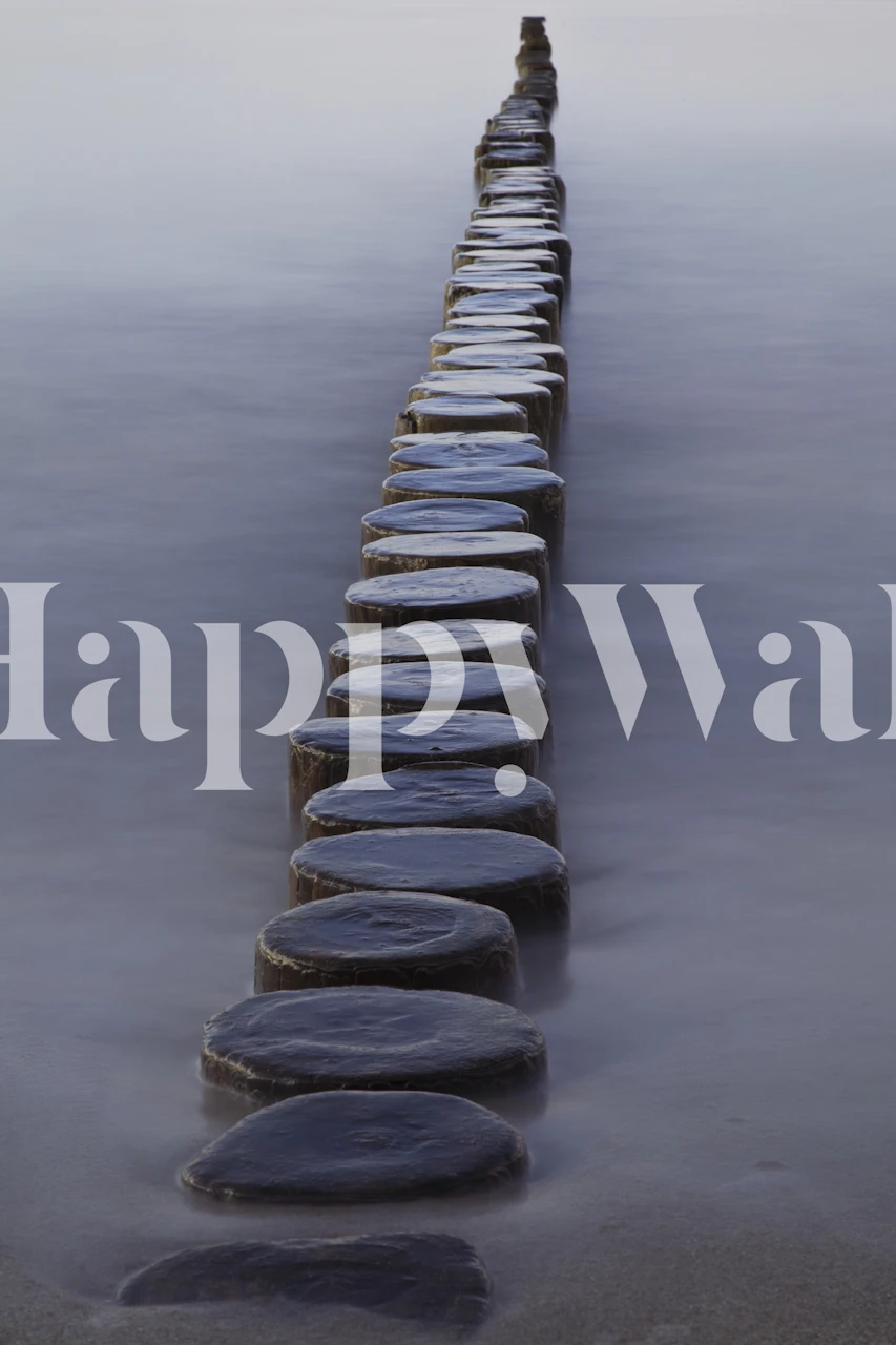 Tapet med breakwater in the Baltic Sea