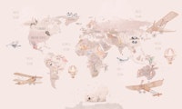 Cute kids world map tapete
