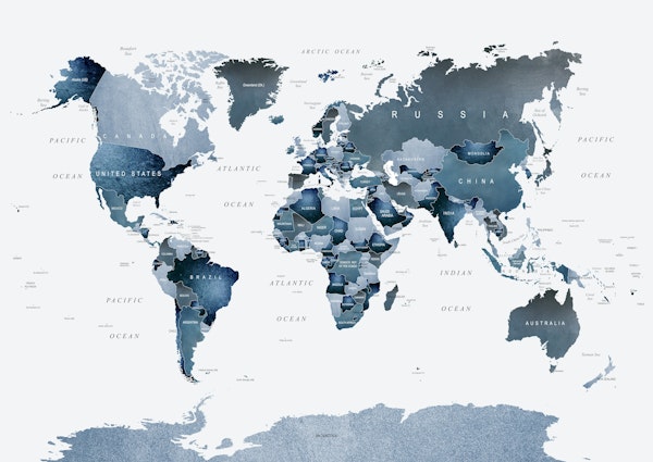 Blue World Map
