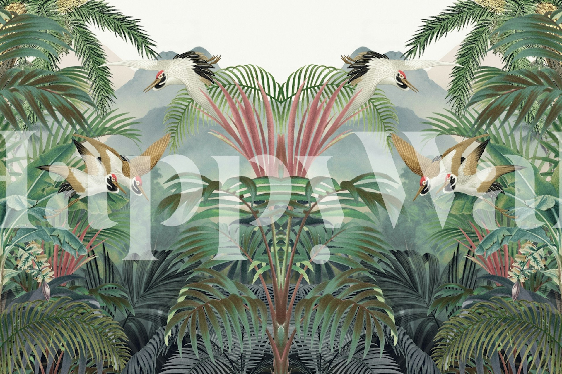 Sarus crane wallpaper σε ένα forest setting