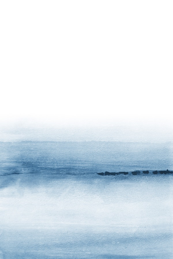 Soft blue watercolor shore