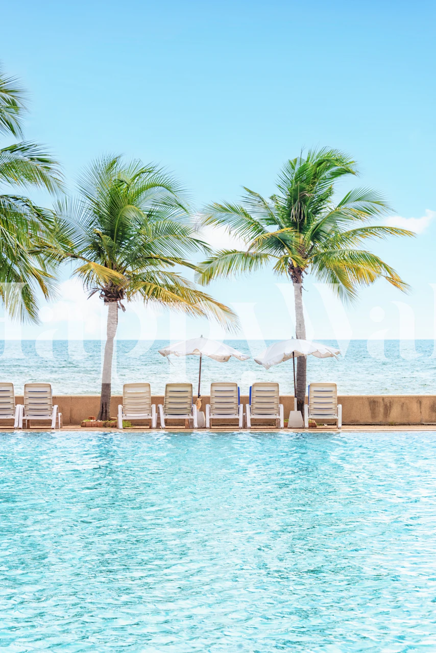 Blue Holiday wallpaper featuring a serene beach view