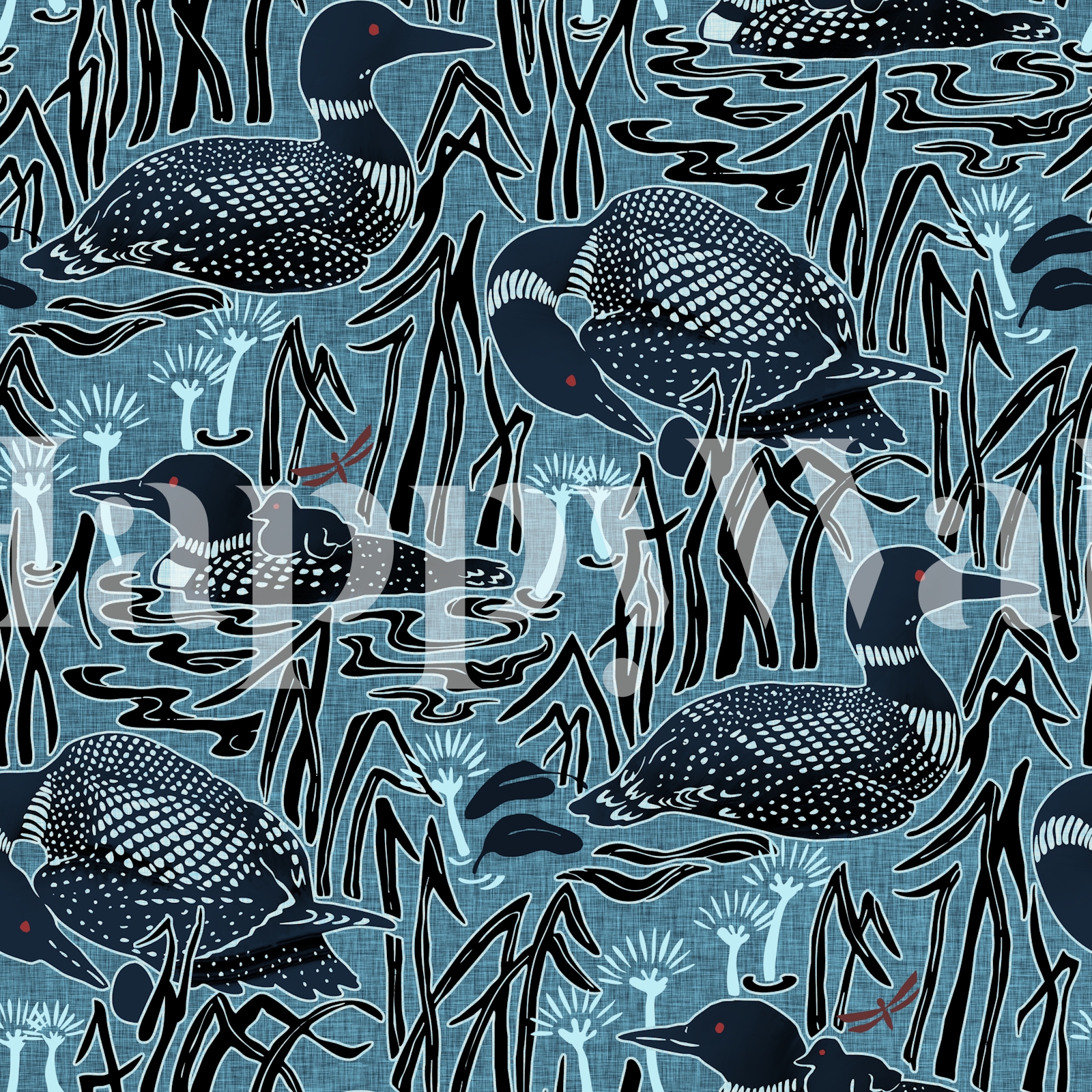 Blue Loon Wallpaper for Bedroom or Living Room