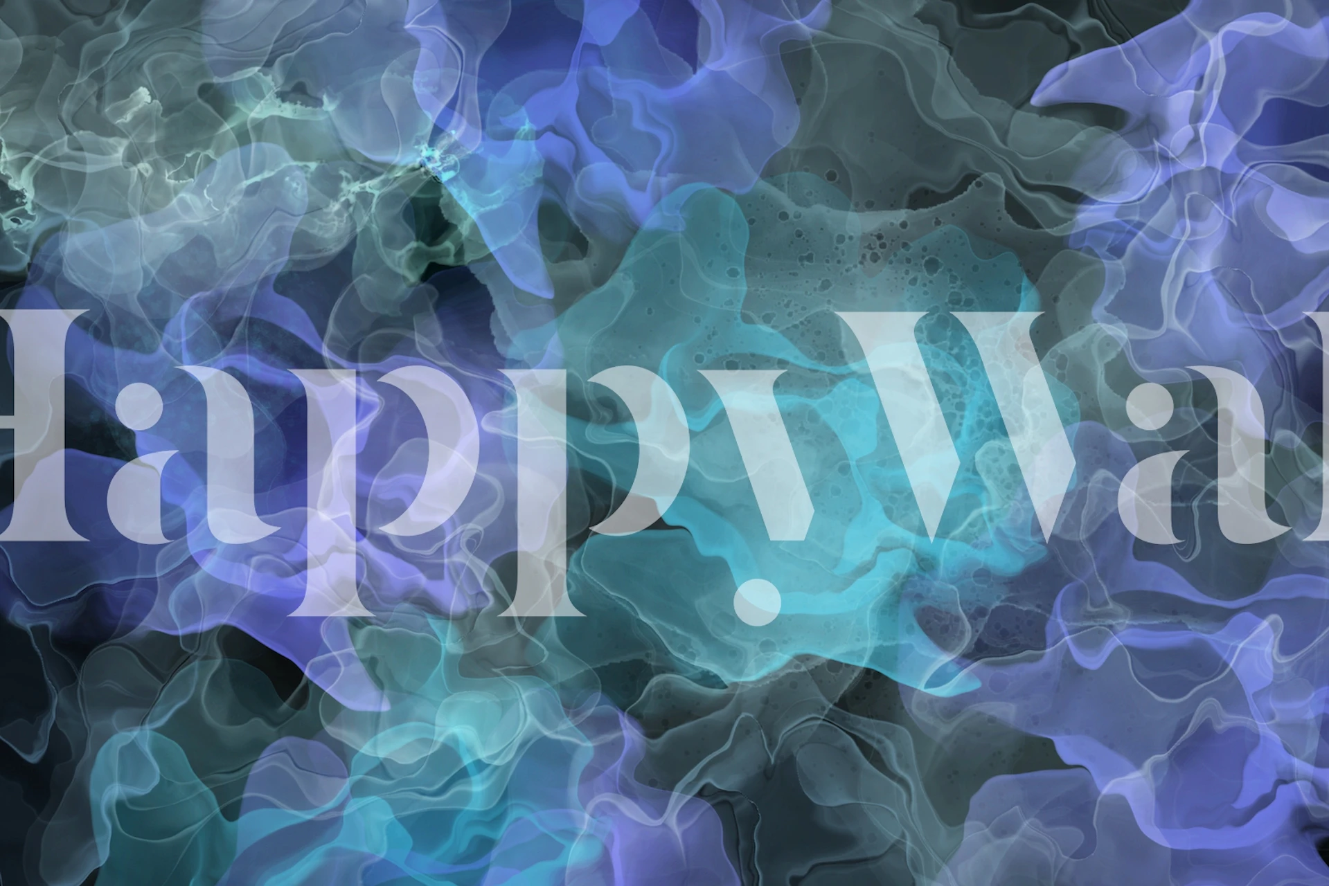 Fluid abstract shapes in blue and turquoise wallpaper