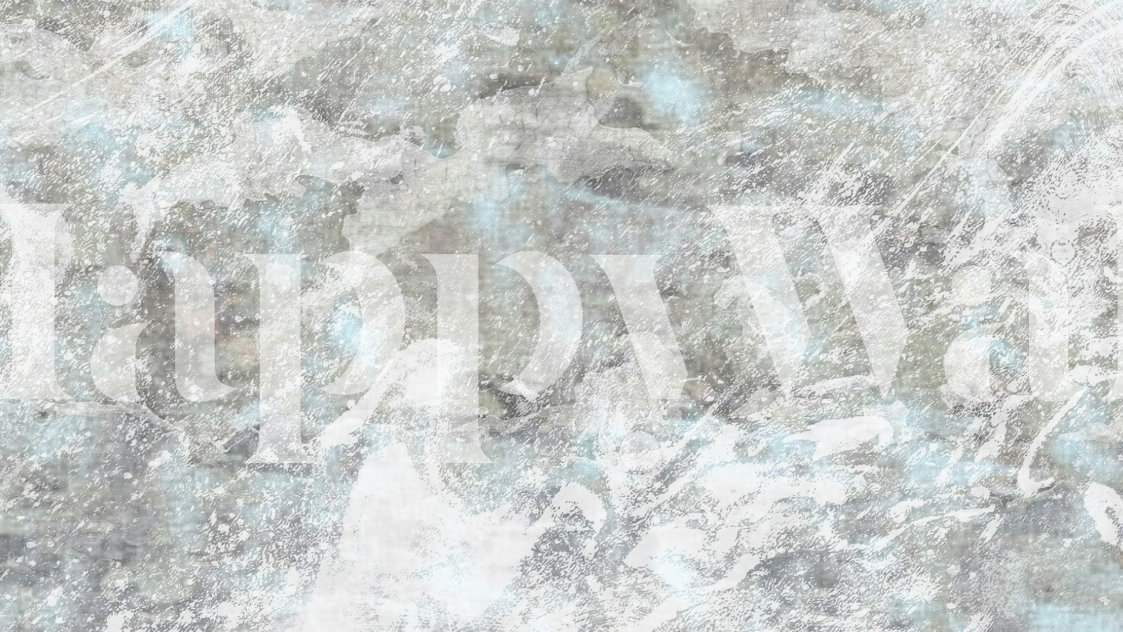 Abstract cloud-like wall mural with soft whites and subtle grays evoking a tranquil sky.