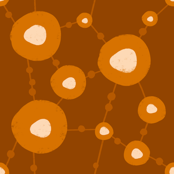 70s Modern Bubble Vines Bronze Rust Orange