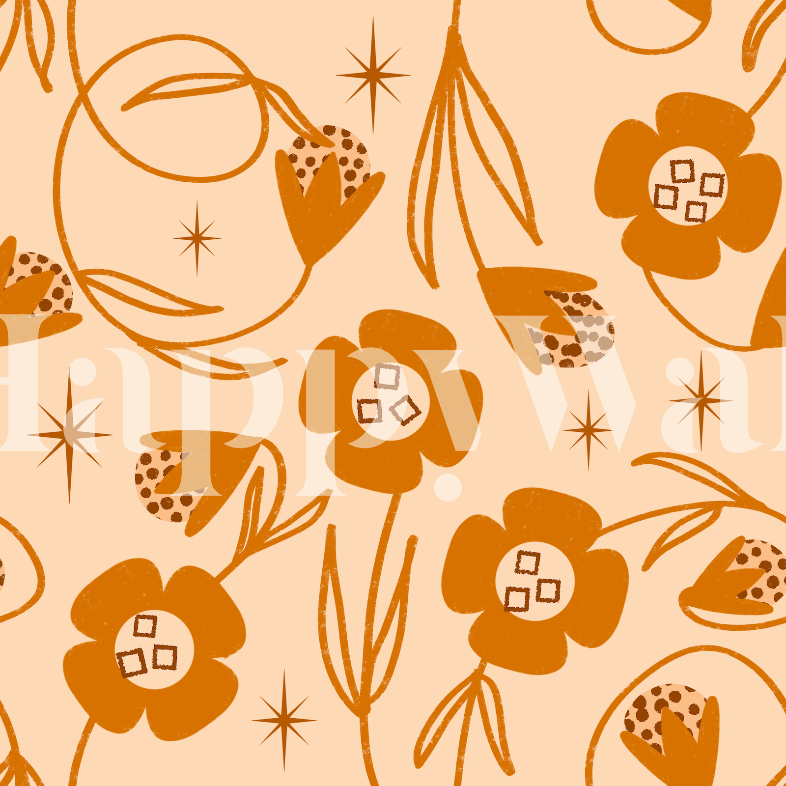 Orange Floral Pattern