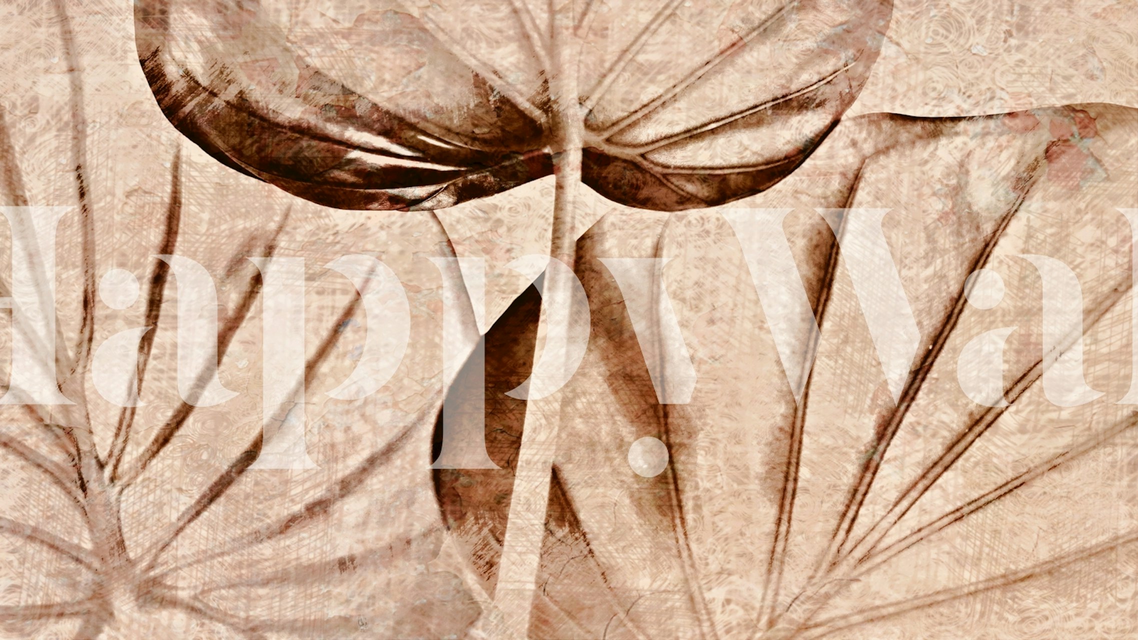 Neutrales Wandbild „Japan Leaves“ mit dezentem Laub in Erdtönen