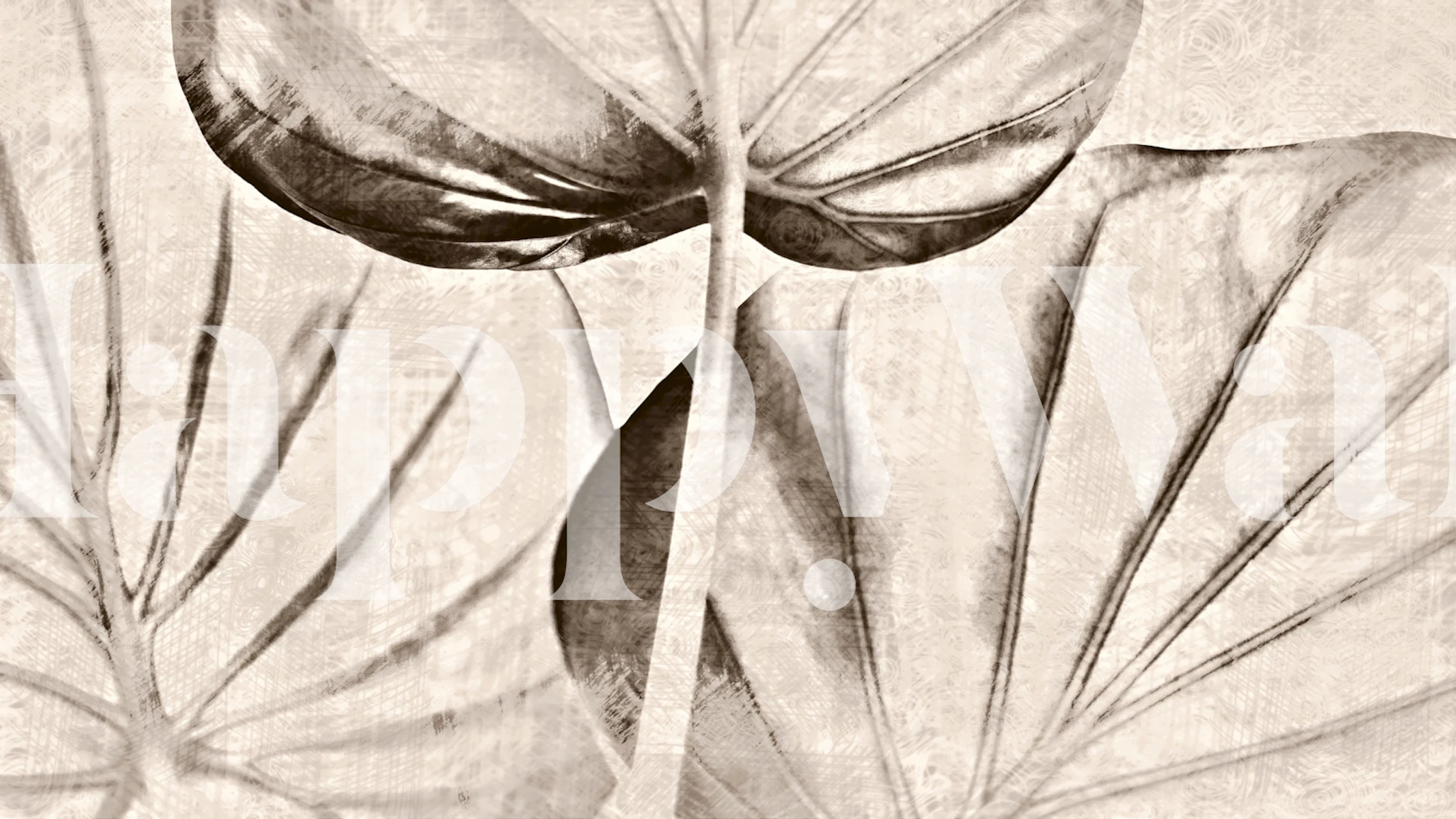 Soft Japan Leaves Tapete in einem Zimmer