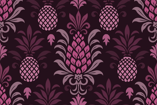 Modern Monochrome Pineapple Chic Pink Purple