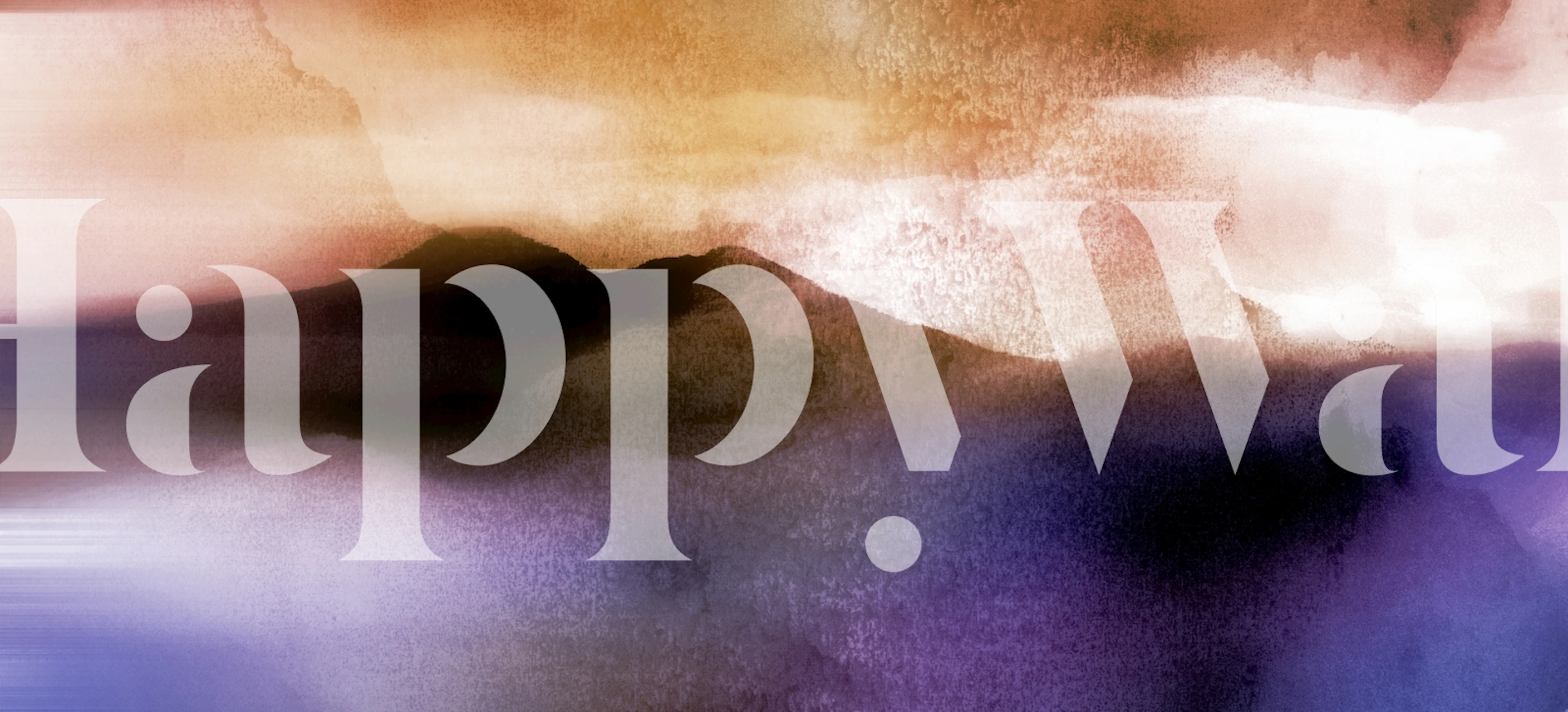 Abstract watercolor mountains landscape in warm colors wallpaper