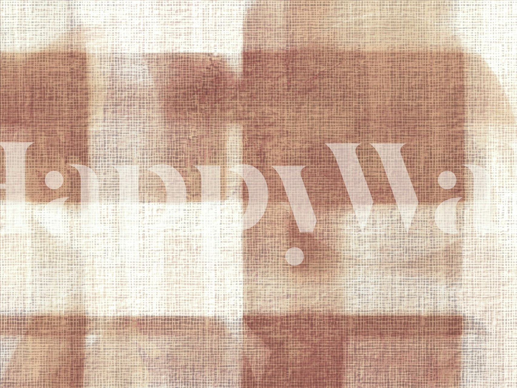 Neutral Japan Fabric wall mural with warm neutral checkered pattern