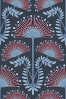 MIMOSA Art Deco Floral - Navy Blue - Small tapete