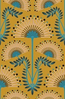 MIMOSA Art Deco Floral - Mustard - Small tapete