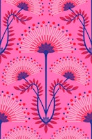 MIMOSA Art Deco Floral - Fuchsia Pink - Large ταπετσαρία