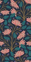 VICTORIANA Vintage Floral - Midnight Blue - Small carta da parati