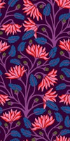 VICTORIANA Vintage Floral - Aubergine - Small carta da parati