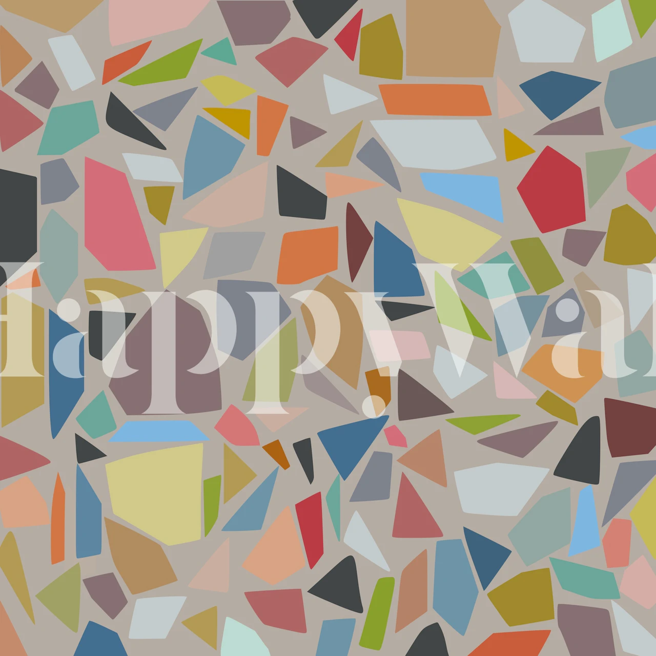 Colorful geometric terrazzo pattern wallpaper