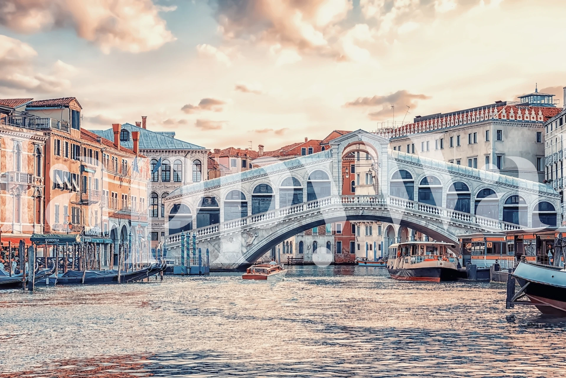 Ponte di Rialto wallpaper displayed in a room