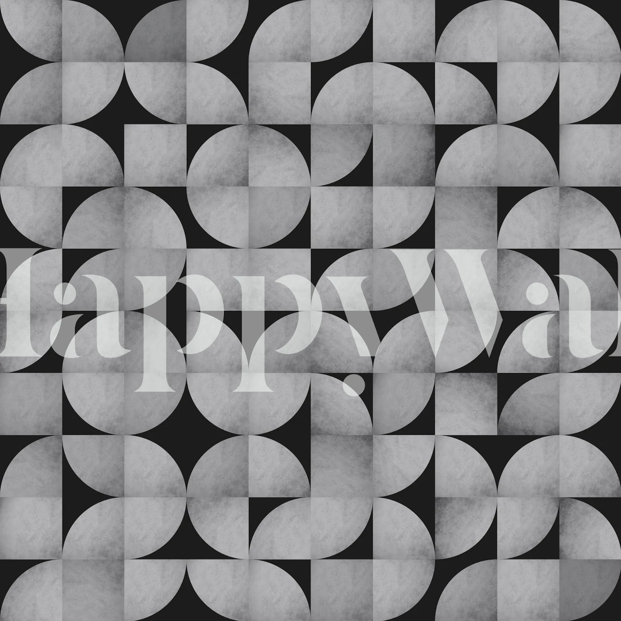 Tapeta Mid-Century Concrete Mosaic w pokoju