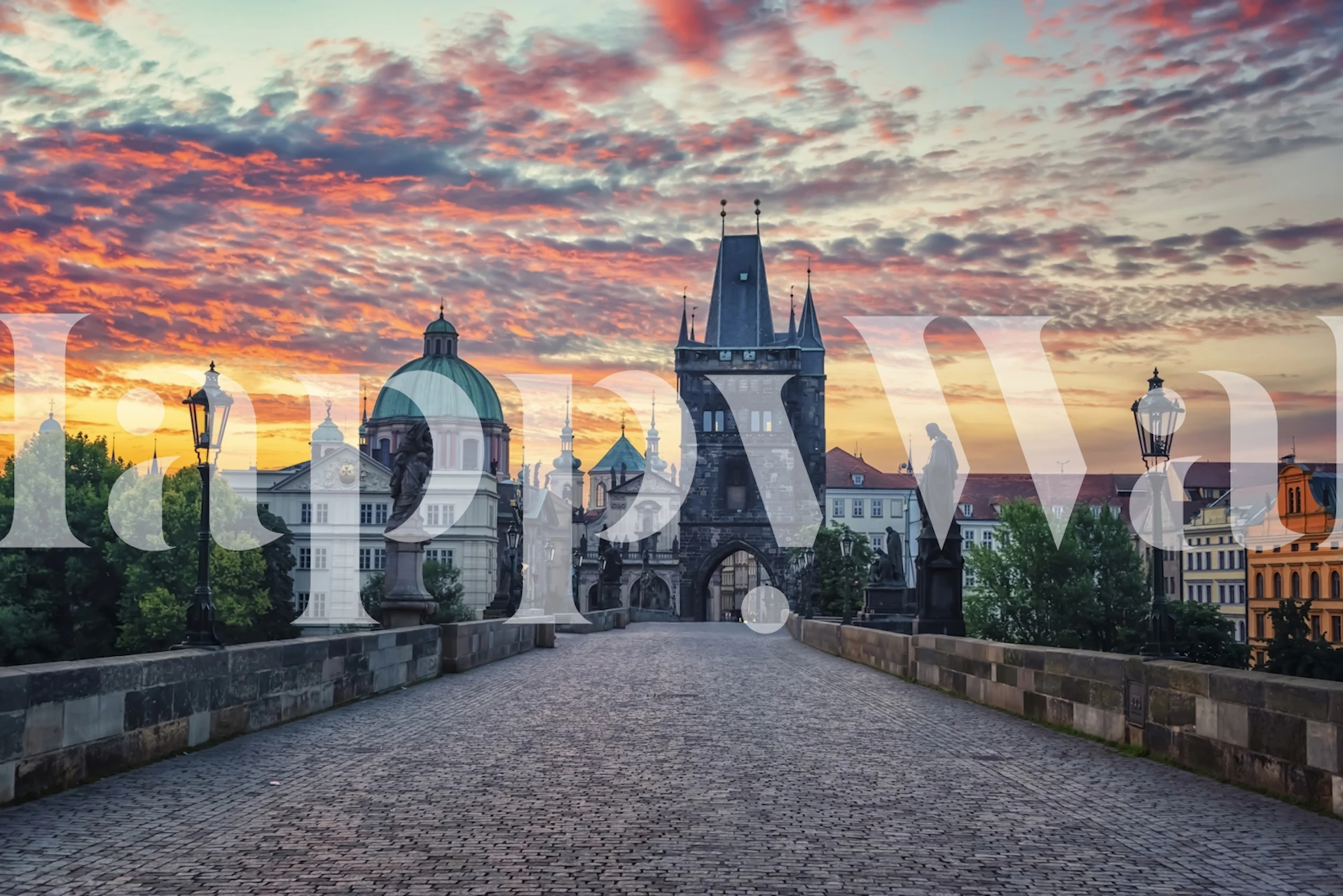 Tapeta Sunrise In Prague zobrazená v pokoji