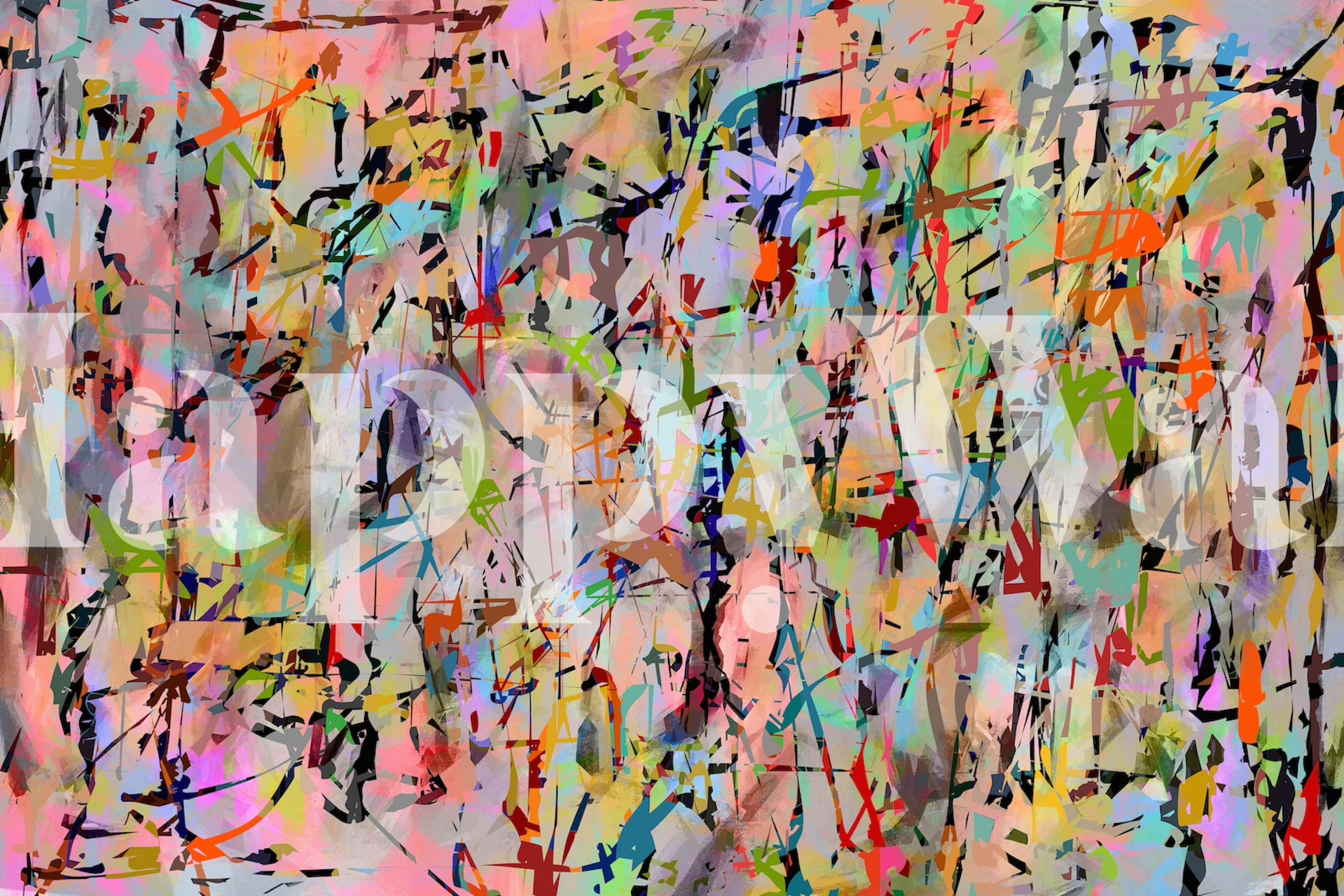 Pollock d'inspiration expressionniste abstraite - Murale murale Gateway 4In avec des touches de couleurs vives