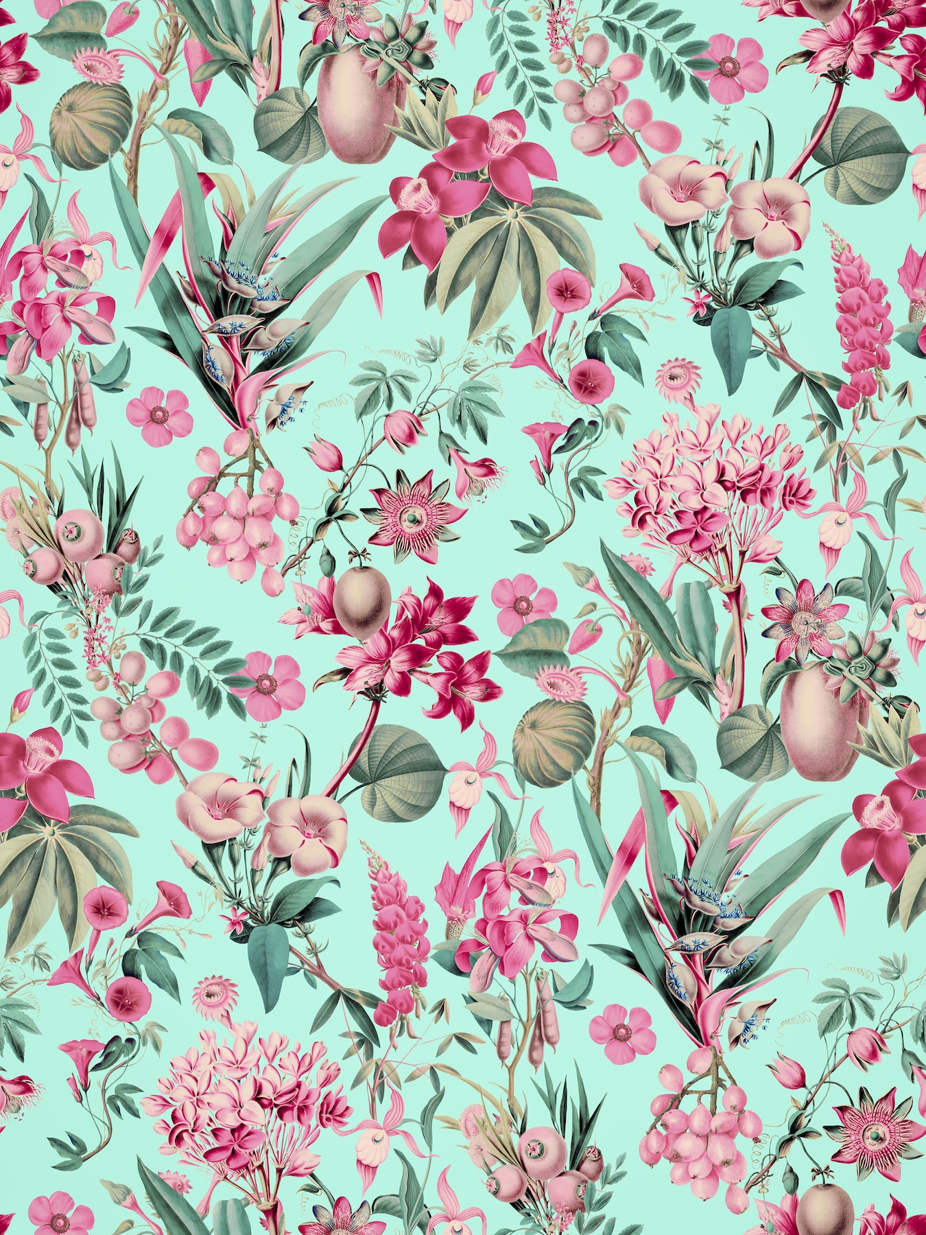 tropical-jungle-flower-and-fruit-garden-pattern-in-pink-and-teal