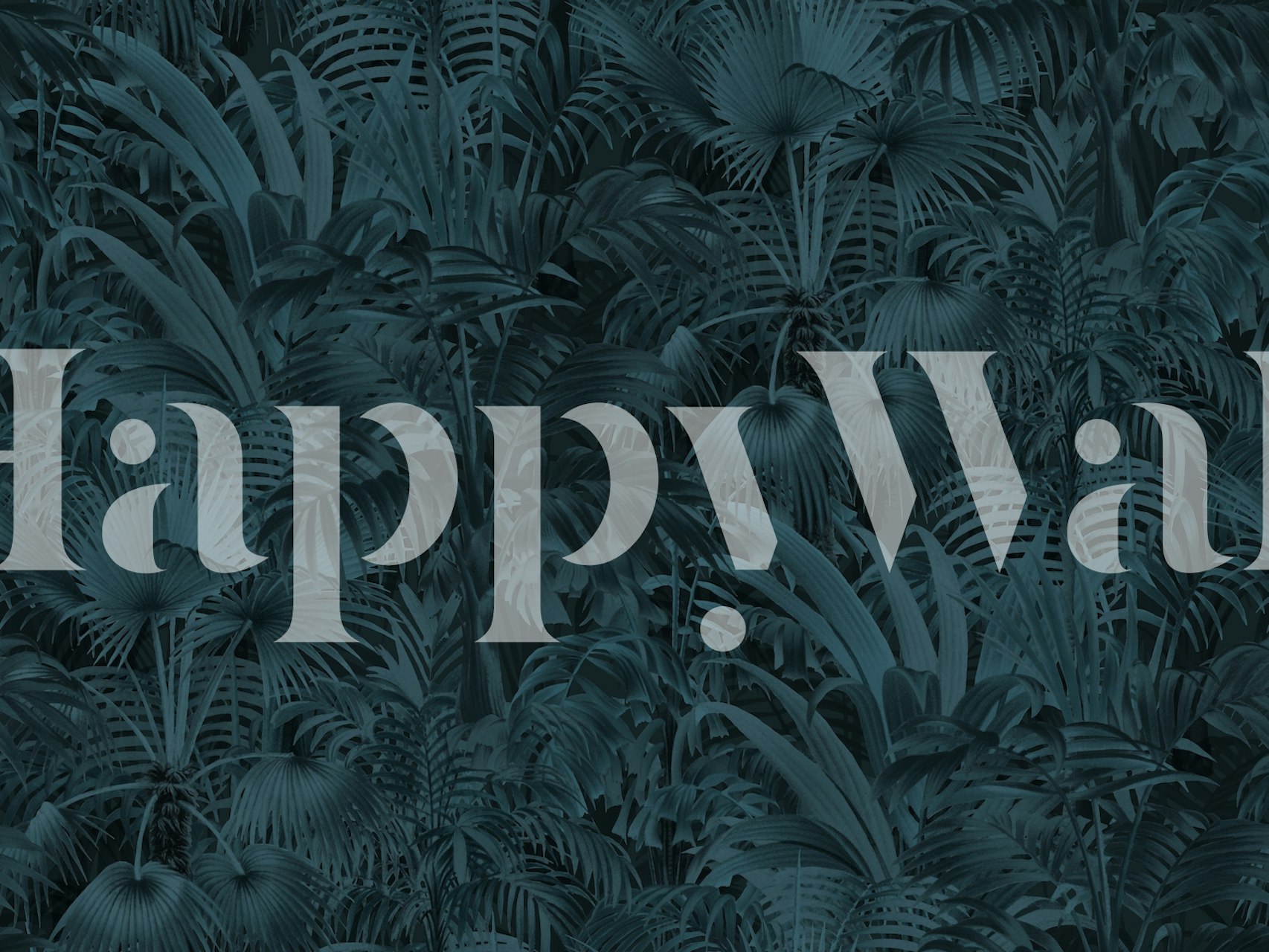 Dark teal tropical rainforest wallpaper