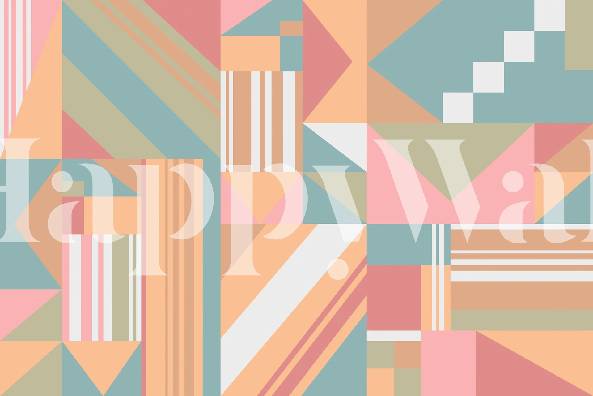 Papier peint mural à motif géométrique abstrait aux couleurs pastel