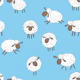 Counting sheep on baby blue