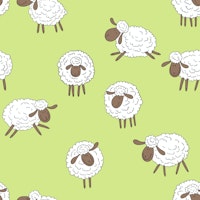Counting sheep on honney dew green ταπετσαρία