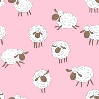 Counting sheep on baby pink ταπετσαρία